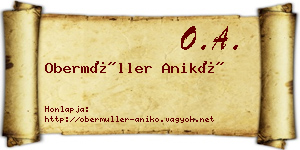 Obermüller Anikó névjegykártya